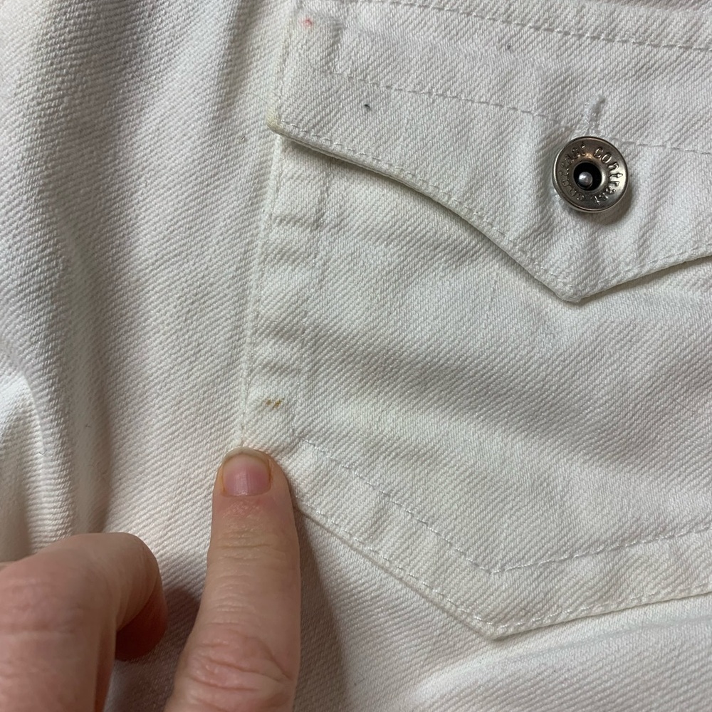 CONTRAST White Denim Capri Jeans Size 7 Stretch Y2K - Picture 10 of 10